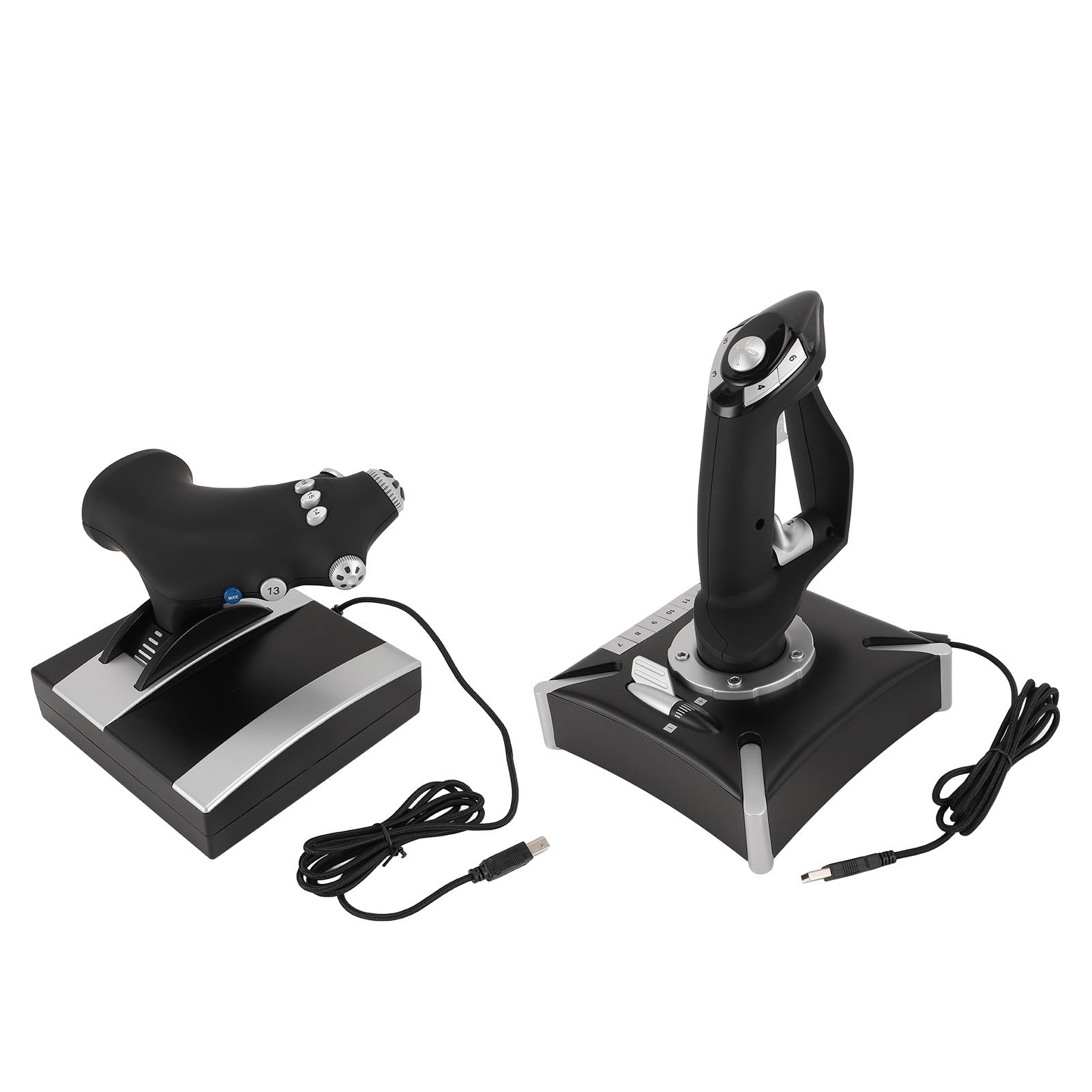 Plyisty Controlli del Simulatore di Volo con Vibrazione, Acceleratore e Timone Realistici, Controller Joystick con 16 Tasti Programmabili per ONE, per 7/8/10/11