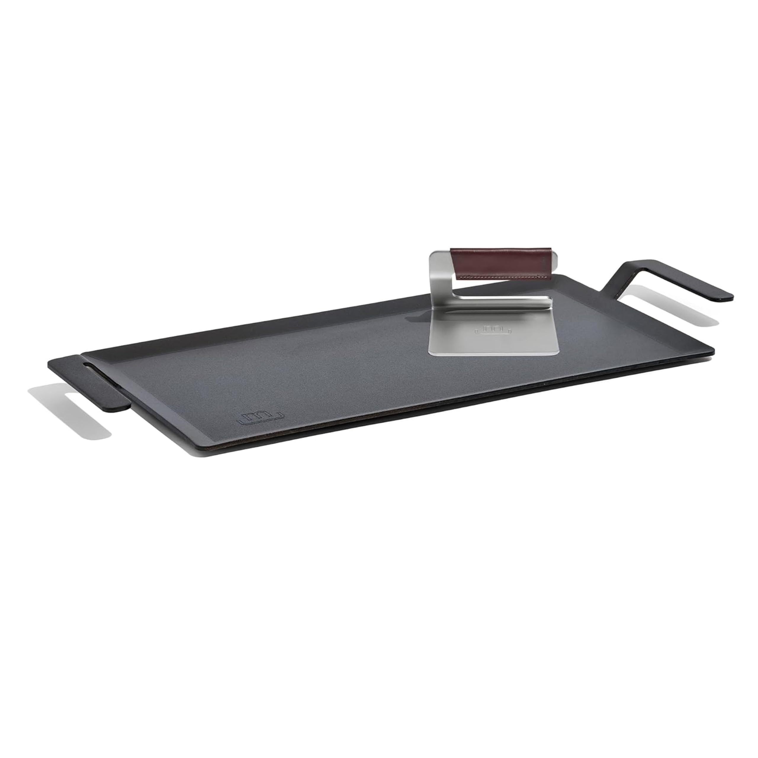 Cookware - Carbon Steel Griddle + Grill Press - (Like Cast Iron, but Better) - Professional Cookware - Crafted in Sweden - Induction Compatible