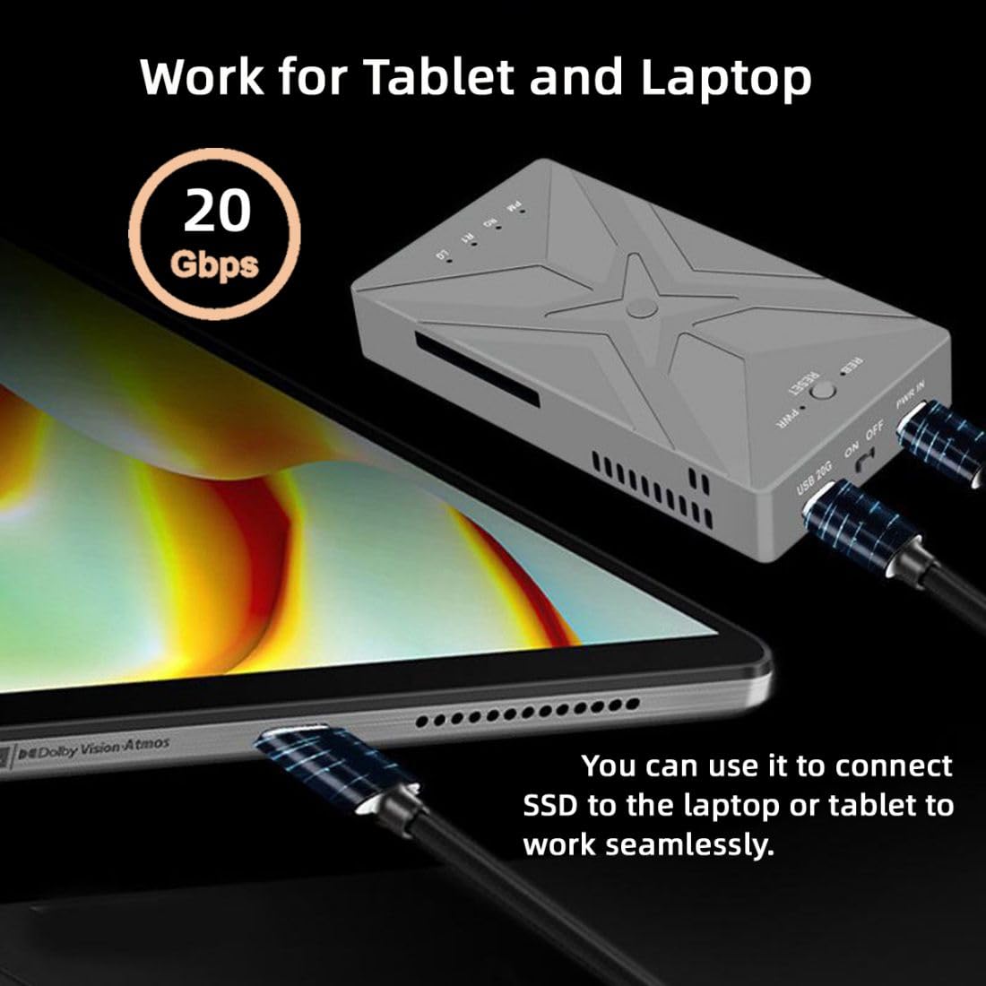 Adattatore SSD CY M.2, Chiave NGFF B+M Chiave M.2 SSD a HDD da 2.5 pollici SATA e Micro USB 3.0 Combo con Adattatore di Custodia Disco (Dual NVME a USB C Raid)
