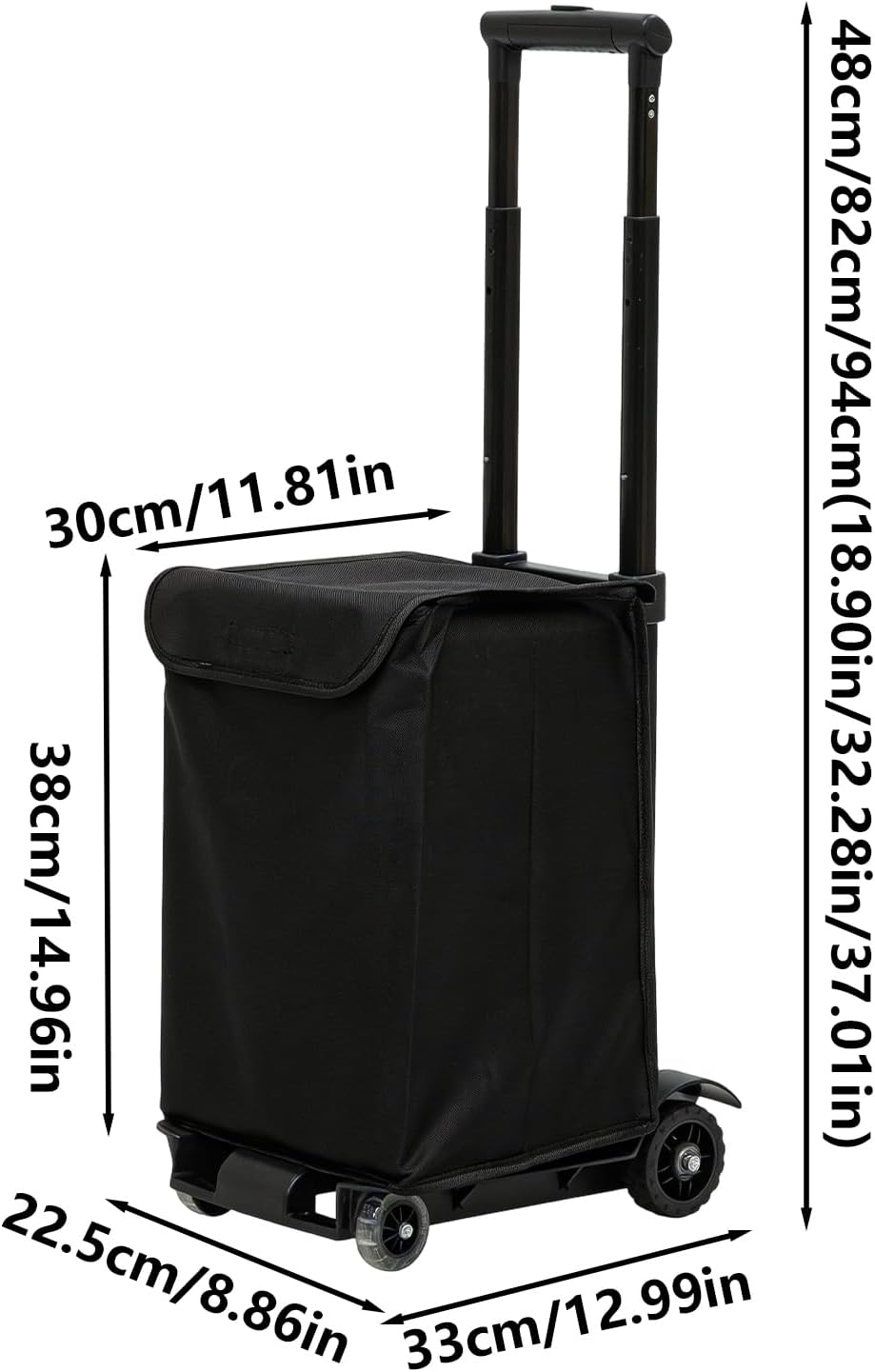 Rolling Shopping Cart - 110 lb Capacity Foldable Grocery Trolley, Quiet Wheel Utility Basket, Portable Storage Carrier | Folding Cart for Supermarket Travel Camping Beach Moving Garden