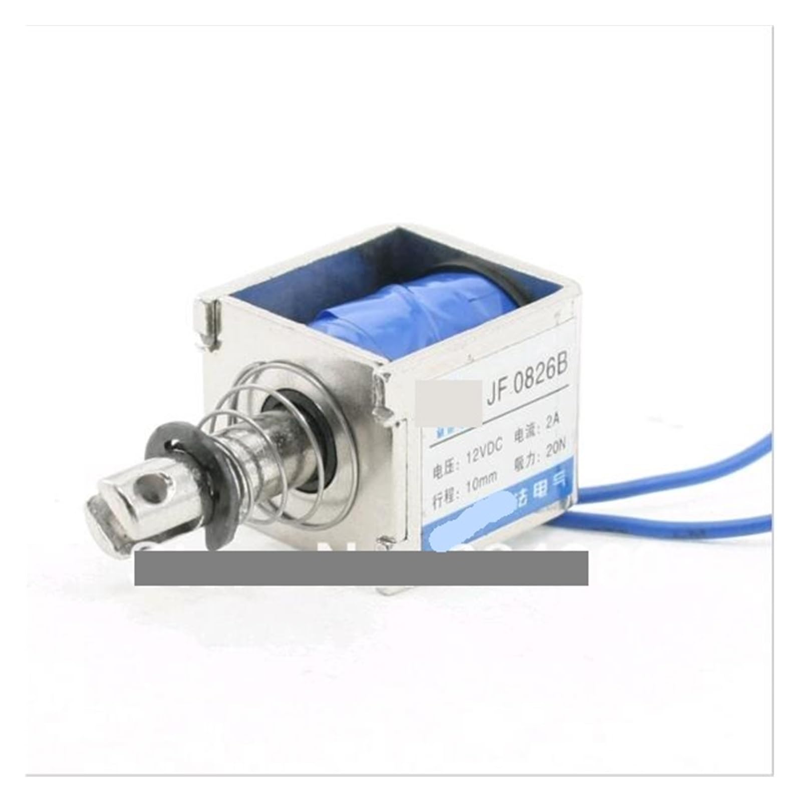 AARTERZZA JF-0826B DC 12V 2A 10mm Stroke 20N 2Kg 4.4LB Force Push Type Open Frame Solenoid Electromagnet