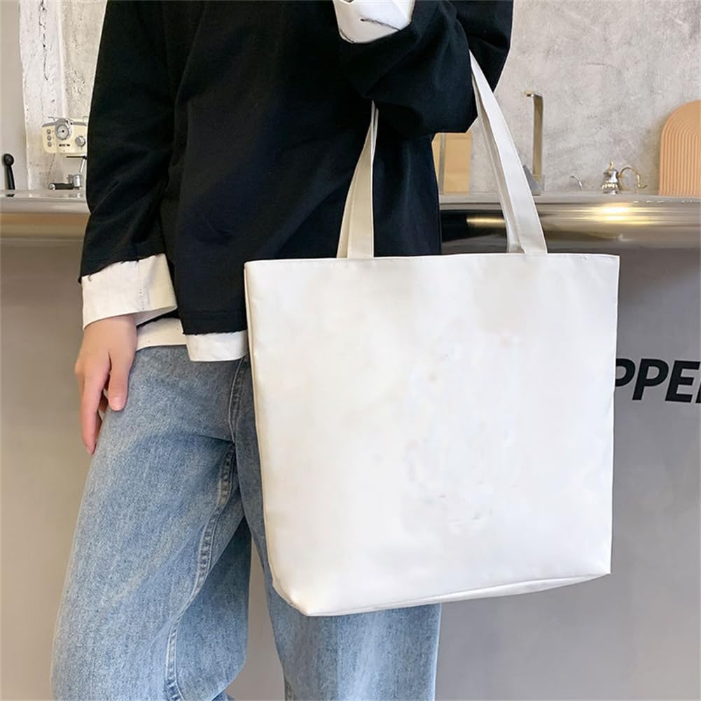 gaobaozhu Cotton Tote Canvas Bag Large Canvas Tote Bag for Women Grocery Bag Handbags With Zip Shoulder Bag Canvas Tote Bag for Multi Purpose School Shopping Work College - Image 2