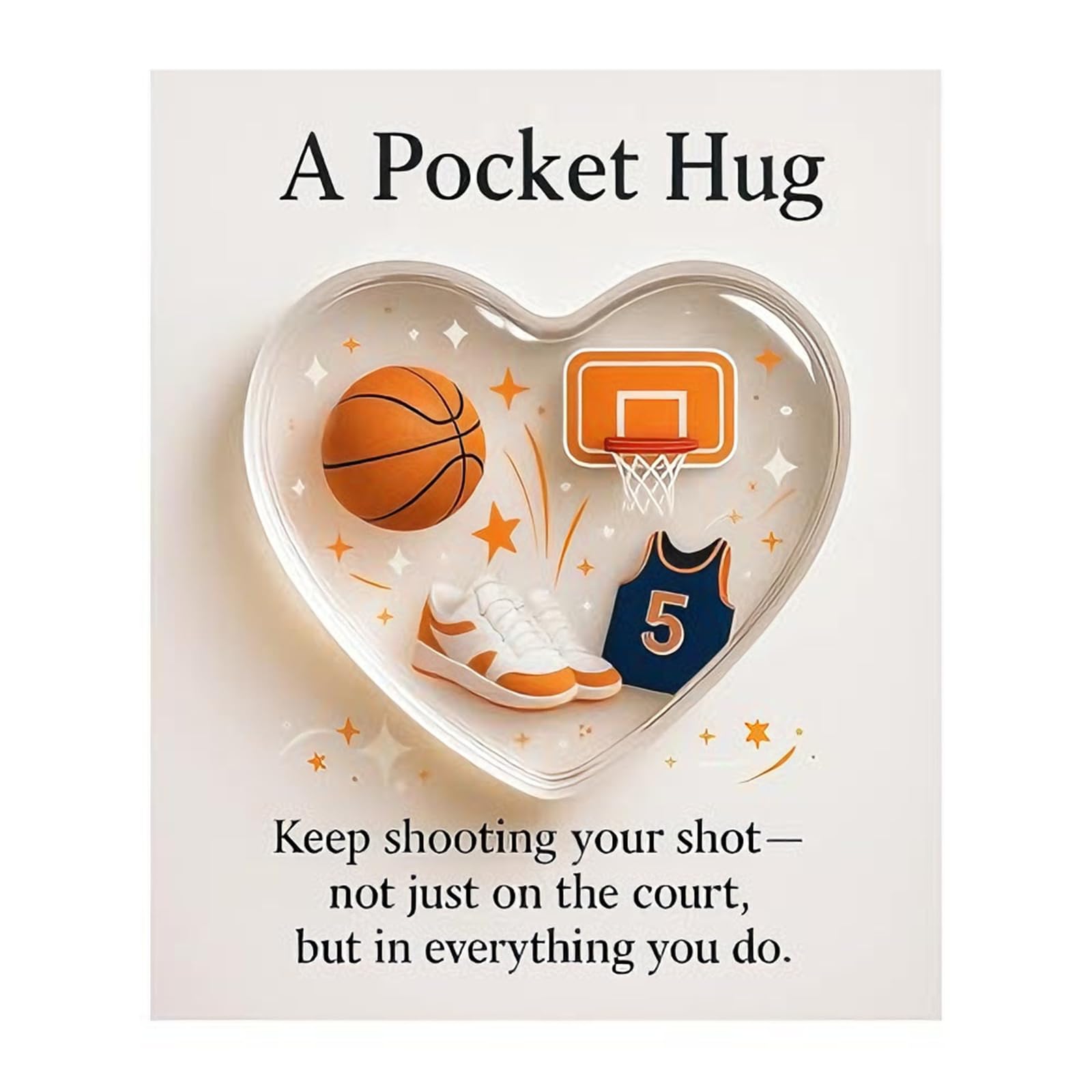 Maxtonser Unique Sports Themed Acrylic Pocket Hug Card For Fitness Enthusiasts Portable Greeting Card Unique