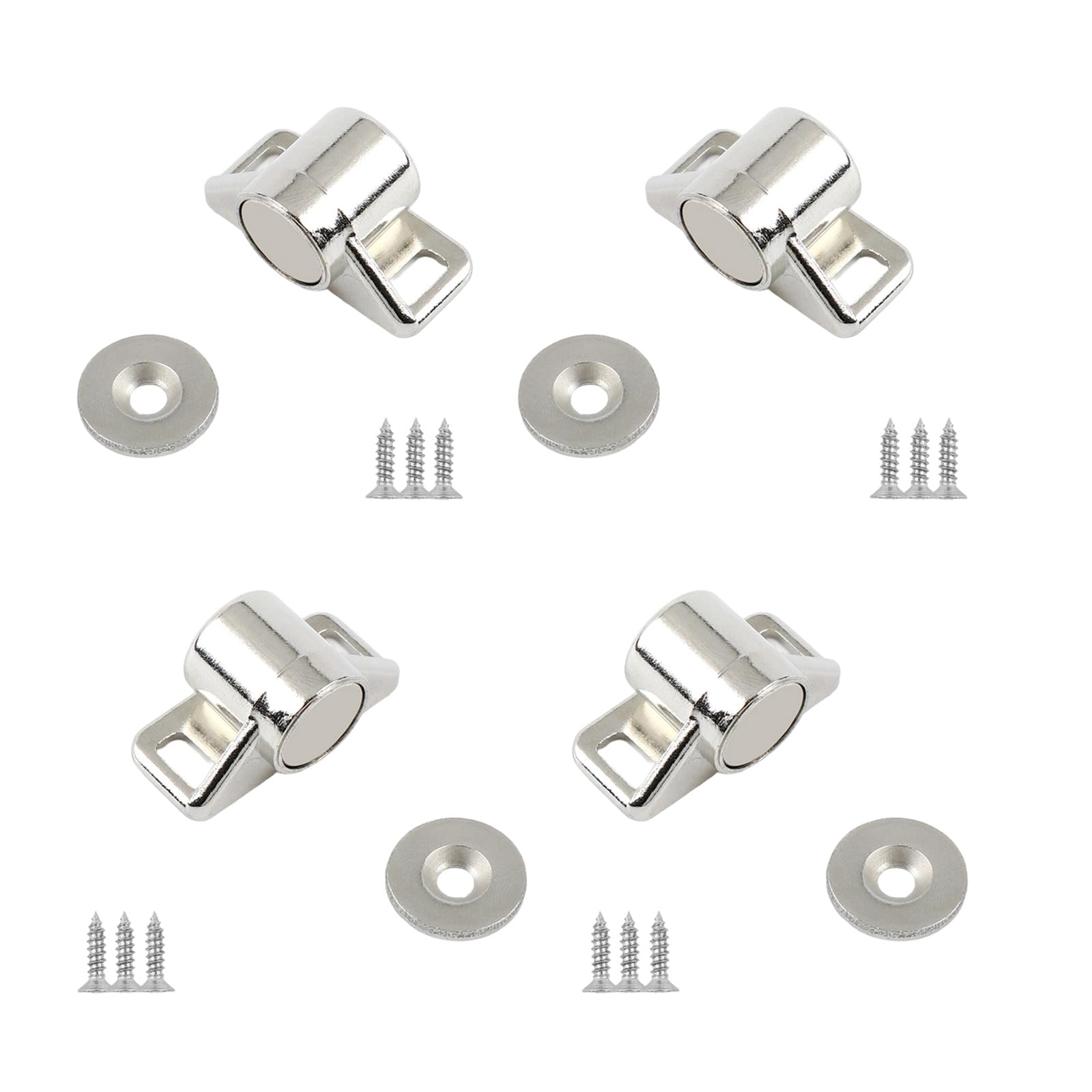 4Pcs Zincs Alloys Door Catches Concealed Mounting Cabinet Door Stopper Cupboard Closing Furniture Hardware Bathroom Kitchen Cabinet Stopper