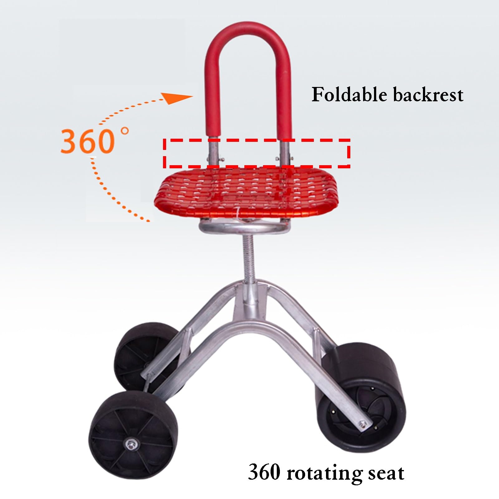 Generico Sgabello da Giardinaggio Regolabile in Altezza for Piantare, Carrello Giardino Girevole A 360° con Sedile, Pieghevole(Blue)
