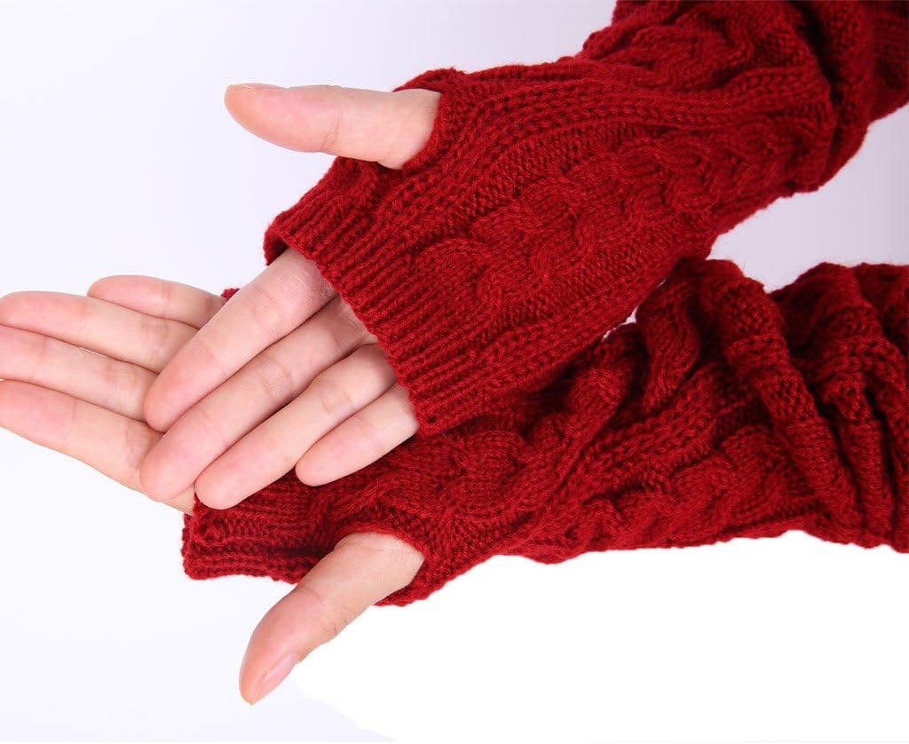 Colorful House Fingerless Thumb Hole Long Gloves Mittens Winter Arm Warmer