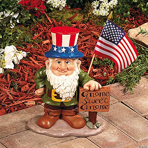Paity Gnome Garden Statue With 4 Interchangeable Hats, Gnome Greeter Decor, Garden Gnome For Indoor Or Outdoor Decorations, For Christmas, Halloween, Independence Day Garden Statues Decoration #TOP4