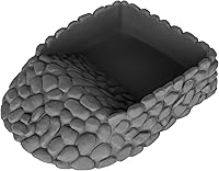 Hygger Zoo Large Reptile Water Dish for Bearded Dragons - Corner Rock Food Bowl with Anti-Slip Ramp for Geckos, Tortoises, Lizards, Terrarium Accessories