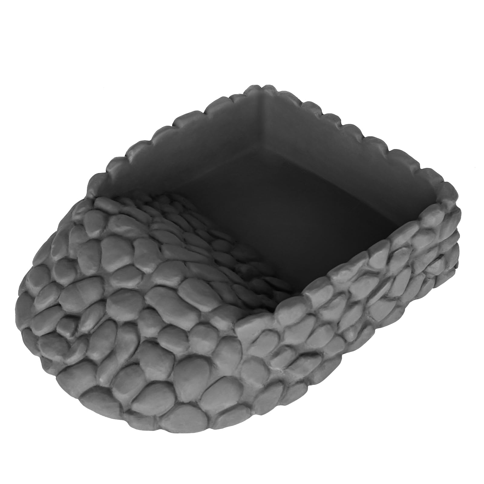 Plato de agua para reptiles, cuenco grande de comida de dragón barbudo, plato de agua de esquina de roca para reptiles, cuenco de agua de serpiente, alimentación para leopardo, geco, tortuga, lagarto