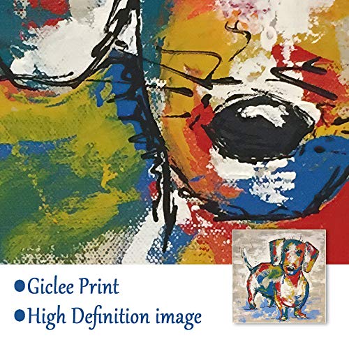 Impression teckel graffiti grand format 100x100 cm sans cadre style urbain abstrait - 5