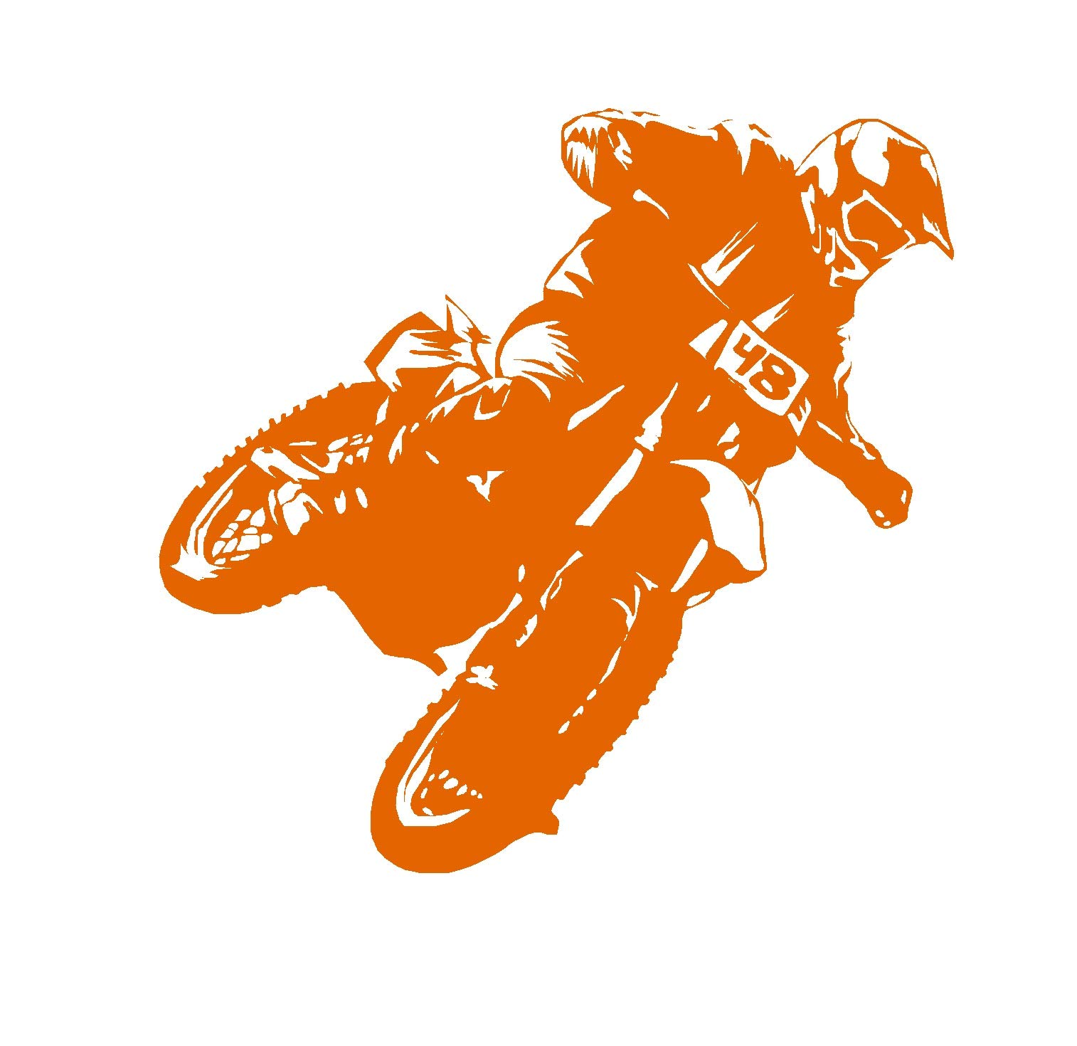 LightningSigns Dirt Bike Motocross Bike Motorbike Boys Wall Stickers Motor Sport Art Decals M3 (Orange)