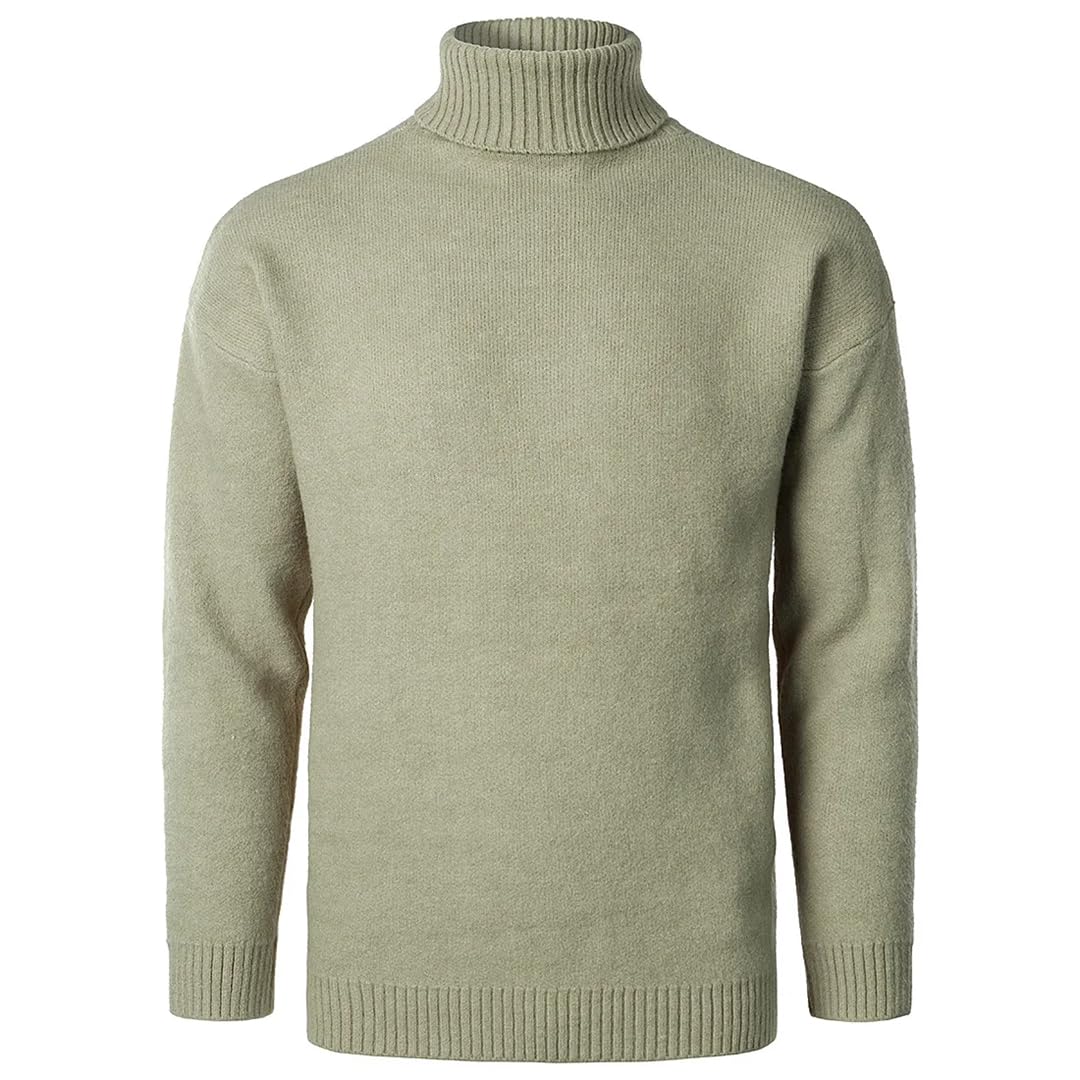 Men's Pullovers Winter Solid Color Loose Men's Knitwear Turtleneck Sweater Bottoming Shirt