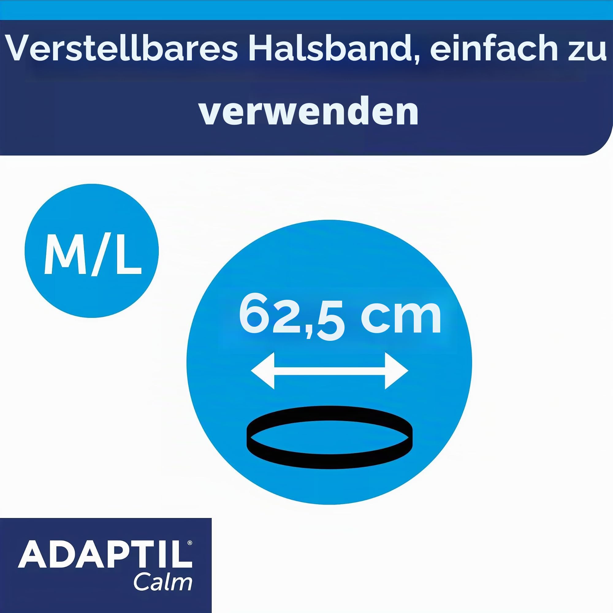ADAPTIL Calm Beruhigendes Halsband für Hunde, Größe M/L, mittelgroße und große Hunde, beruhigende Pheromone, Stressabbau für hyperaktive, ängstliche Hunde, Entspannung für Hunde, Reisen und stressige