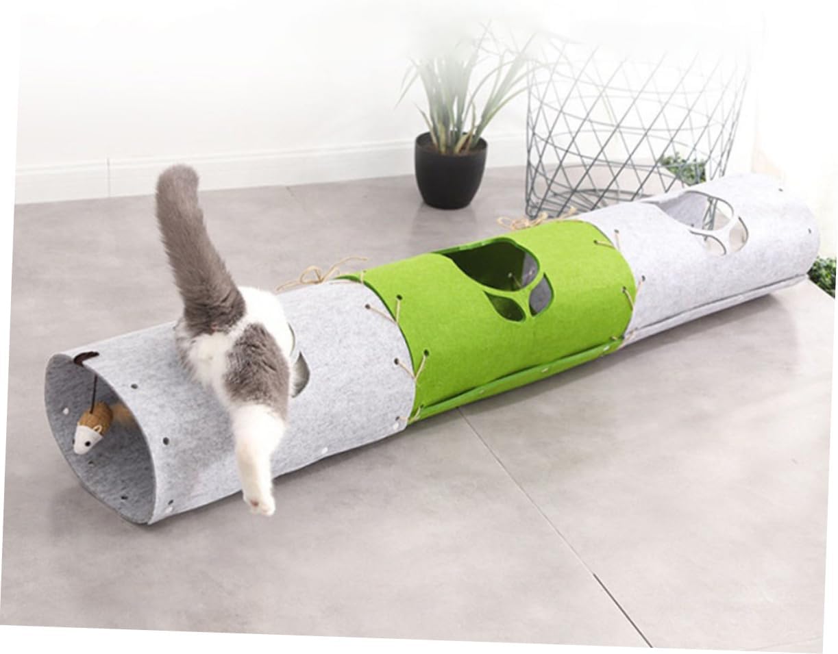 1set Cat Tunnel Mats Interactive Felt Cat Toys for Indoor Play for Kittens and Pets Easy Assembly and Disassembly