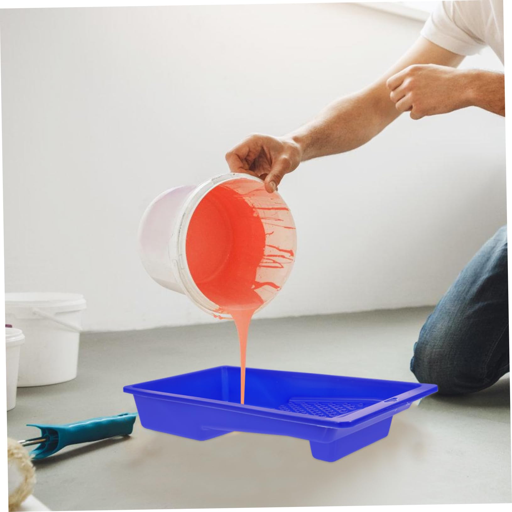 STOBOK 5 Stück Farbwanne Kunststoff Vielseitige Mischschale für Farben Ergonomisches Design für Malerbedarf Langlebig und Stabil für Müheloses Arbeiten ohne Ermüdung