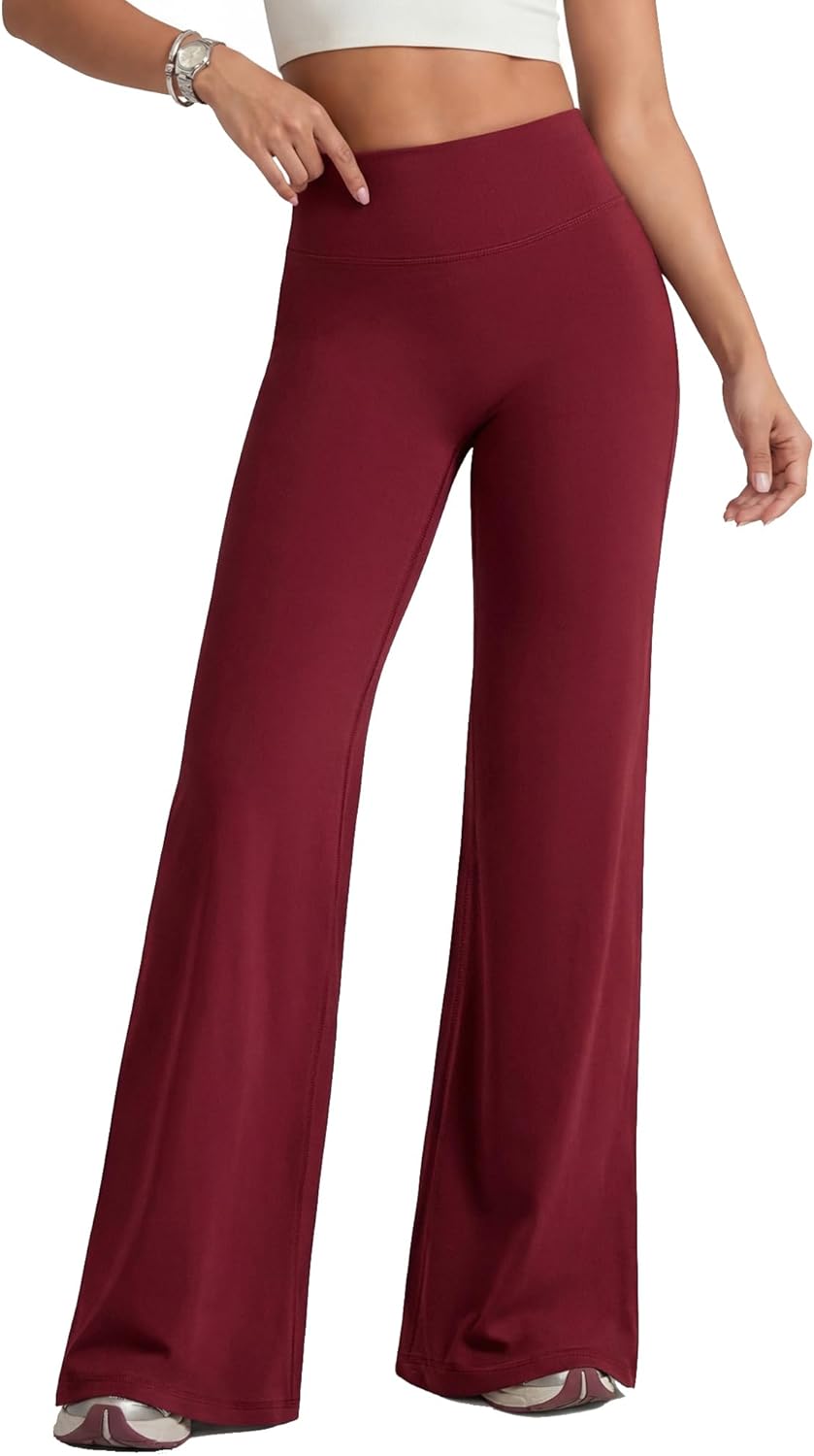 Wide Leg Yoga Pants for Women High Waisted Tummy Control Soft Lounge Flare Leggings for Workout Gym & Casual