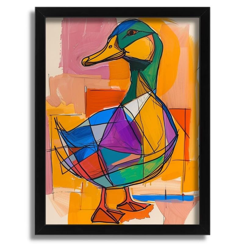 Affiche canard art abstrait A0 coloré poster moderne salon