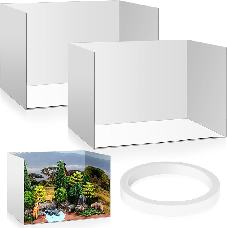 AceOrbit Paquete de 2 Diorama Kit, Vitrina Extra Grande para Suministros de Proyecto Diorama, Caja de Cartón con Cintas de Doble Cara para Manualidades, Juguetes, 16 x 13 x 8.3 Pulgadas