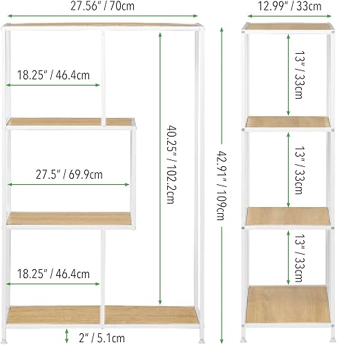 Miniatura 7 de mDesign Organizador de estante de almacenamiento de metal de mediados de siglo, 4 niveles, uso en baño, cocina, entrada, pasillo, vestíbulo,