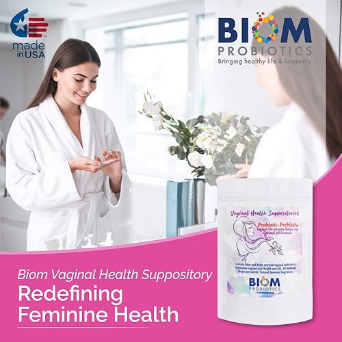 Miniatura 7 de Supositorio probiótico biom pH vaginal natural y régimen de control de olores equilibra y nutre el microbioma vaginal sin parabenos (30)
