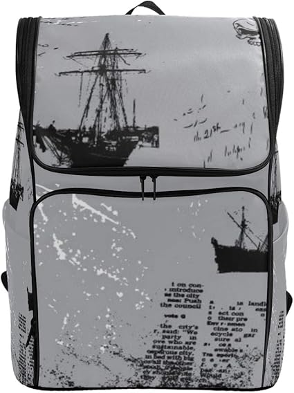 Amazon Gukisala リュック 大容量 レディース メンズ 旅行 大きめ リュックサック グランジ背景イラストの船 可愛い カレッジバックパック おしゃれ 通勤 通学 Pc 登山 かわいい 軽量 A4 多機能 出張 高校生 男女兼用 Gukisala Pcバッグ ケース スリーブ 通販