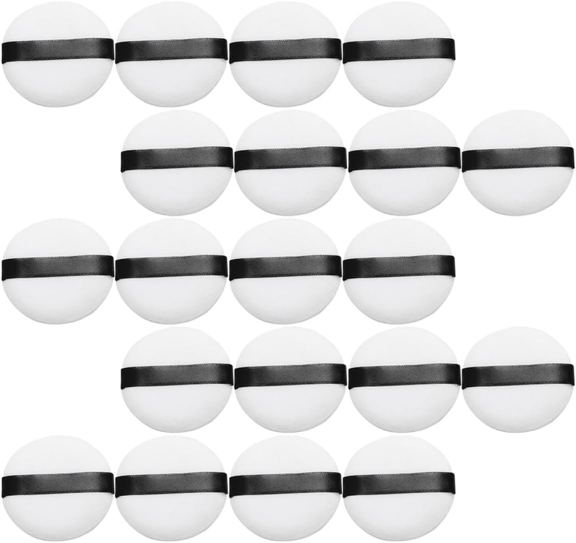 Comfortable Makeup Pad Girl Cosmetics Puff 20Pcs Super Soft Crystal Fluff Powder Applicator Puff for Setting Powder and Face Application Daily Life Use