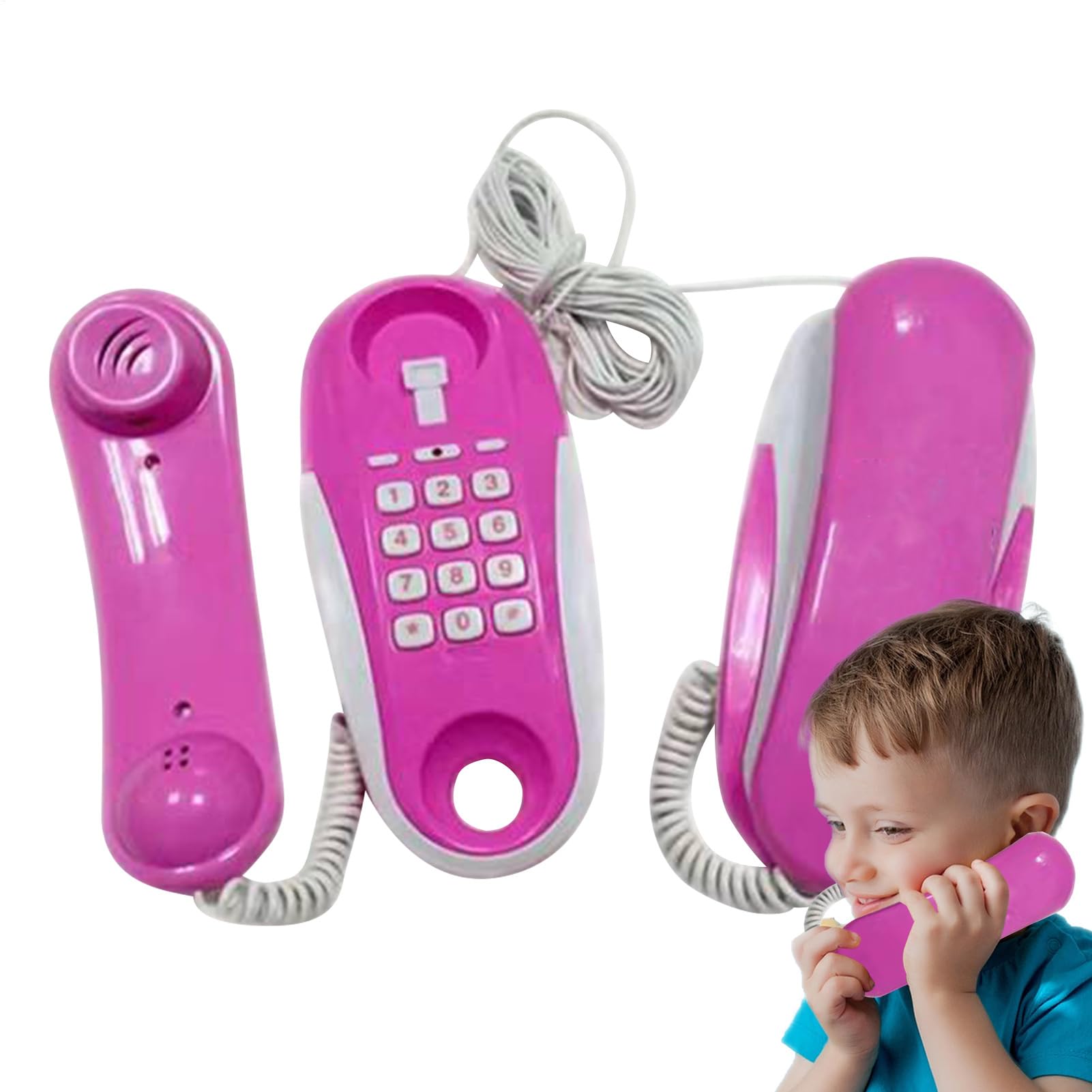 Generico Telefono Giocattolo per Bambini – ABS 19x6x7cm Misura Compatta