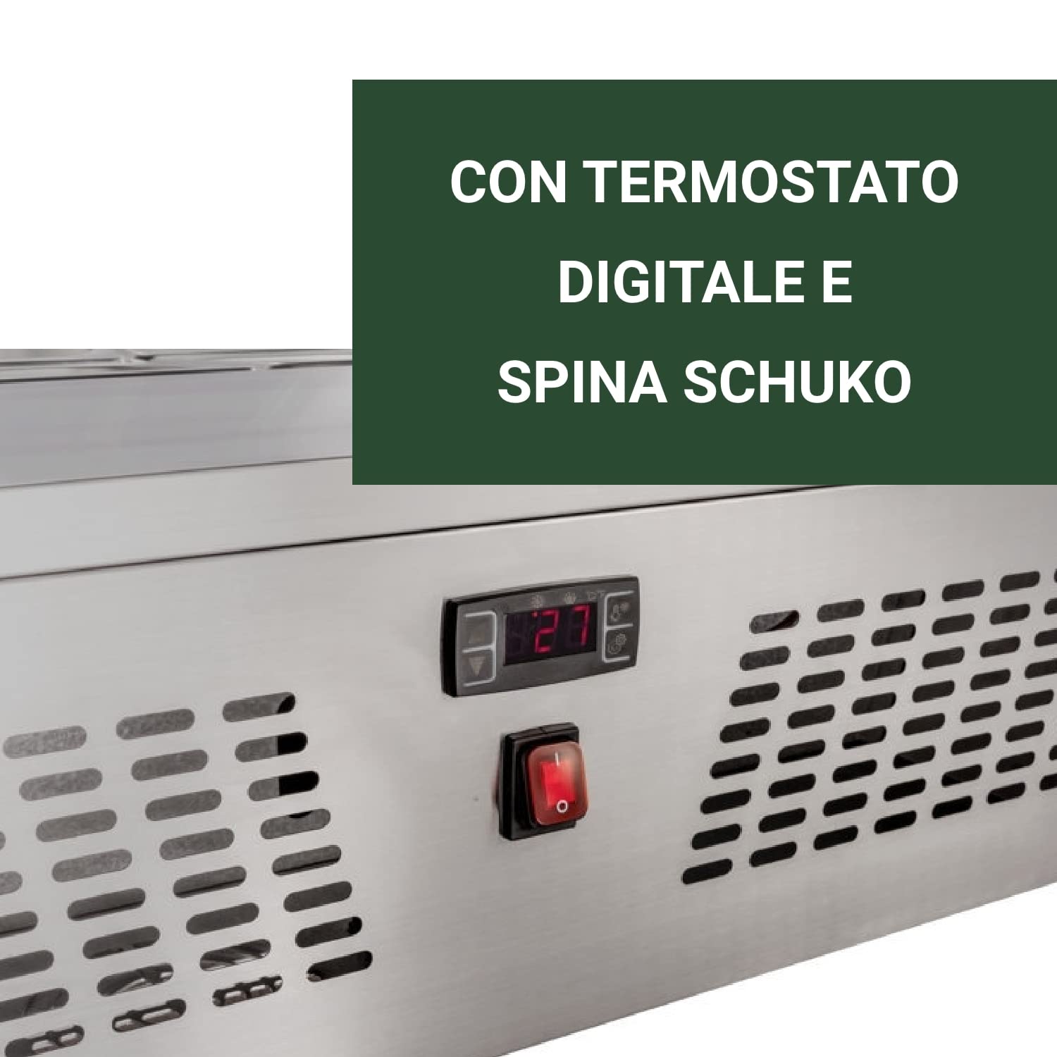 RISTOATTREZZATURE - Espositore refrigerato da banco 76,7x61,2x32,8h cm 8 gn 1/6 +2 +12°C