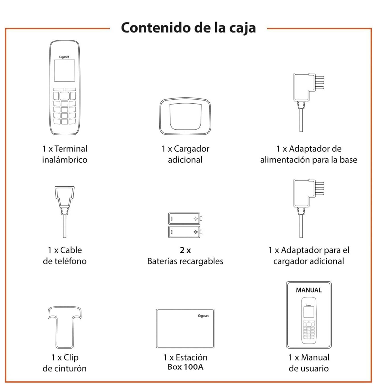 Gigaset E630 - Teléfono DECT Inalámbrico para conexión a una base DECT existente - Resistente al gua y al polvo (IP65), Negro [Versión Española]