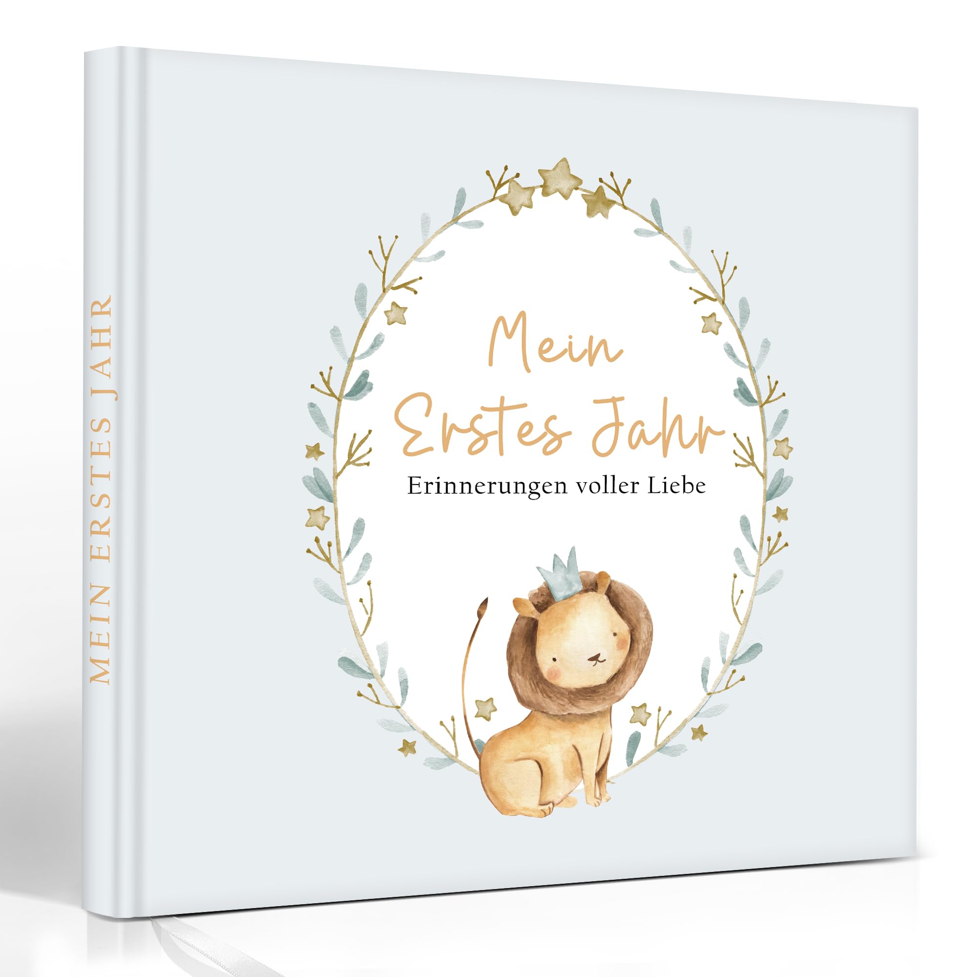 Mein erstes Jahr Baby Babyalbum zum Selbstgestalten mit 84 Seiten und Sticker für die schönsten Erinnerungen - Viel Platz für Fotos & Meilensteine - Geschenk zur Geburt & Babyparty