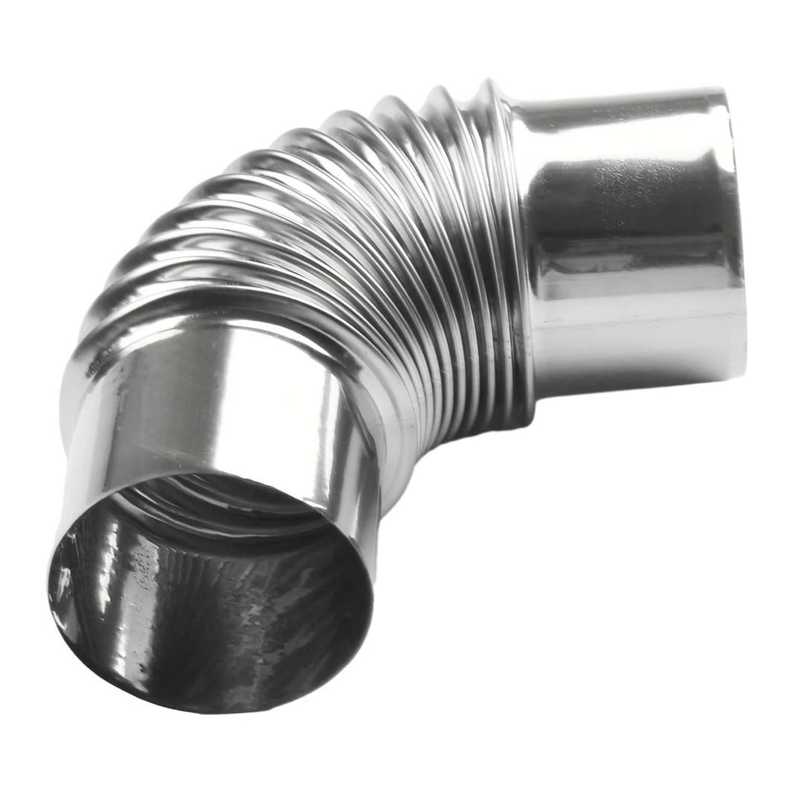 Gwintowane kolano kominowe ze stali nierdzewnej, Kolanko kominowe ze stali nierdzewnej, srebrne, średnica 50-100 mm do rury kominowej pieca lub podgrzewacza wody(90mm)