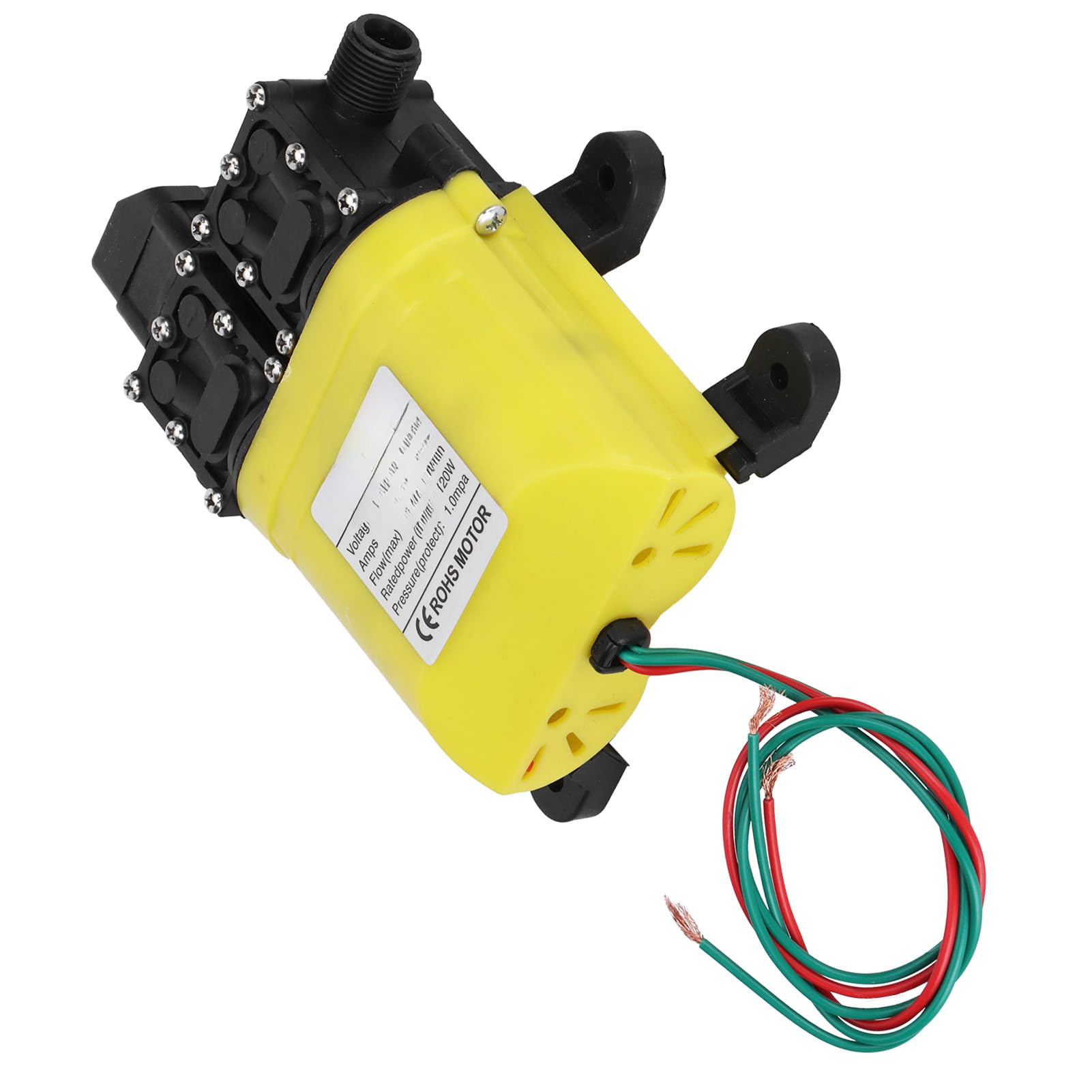 Pompa ad alta pressione a membrana da 12 V, 120 W, 8 l, con connettore in rame, iniezione automatica di acqua elettrica per giardino, prato, camper, barca