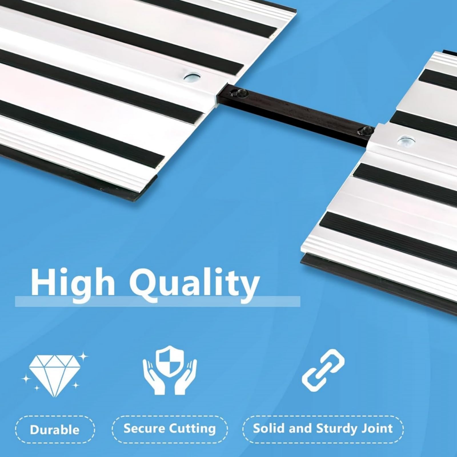4pcs Guide Rail Connector,Curtain Rail Connector,Guide Rail Joining Bar Connector,Cir/Cluar Saw Guide Rail Connector Kit,Mak/ita Track Saw Guide Rail,FES/Tool Guide Rail Accessories,Dew/alt Rail - Image 3