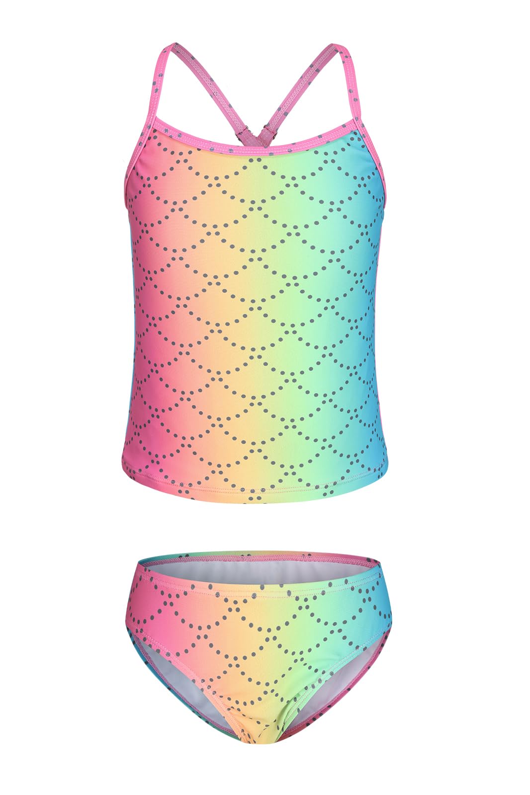 Girls Two Piece Tankini Swimsuits Tie Dye Bathing Suit Kids Hawaiian Swimwear Set 3-16 Years