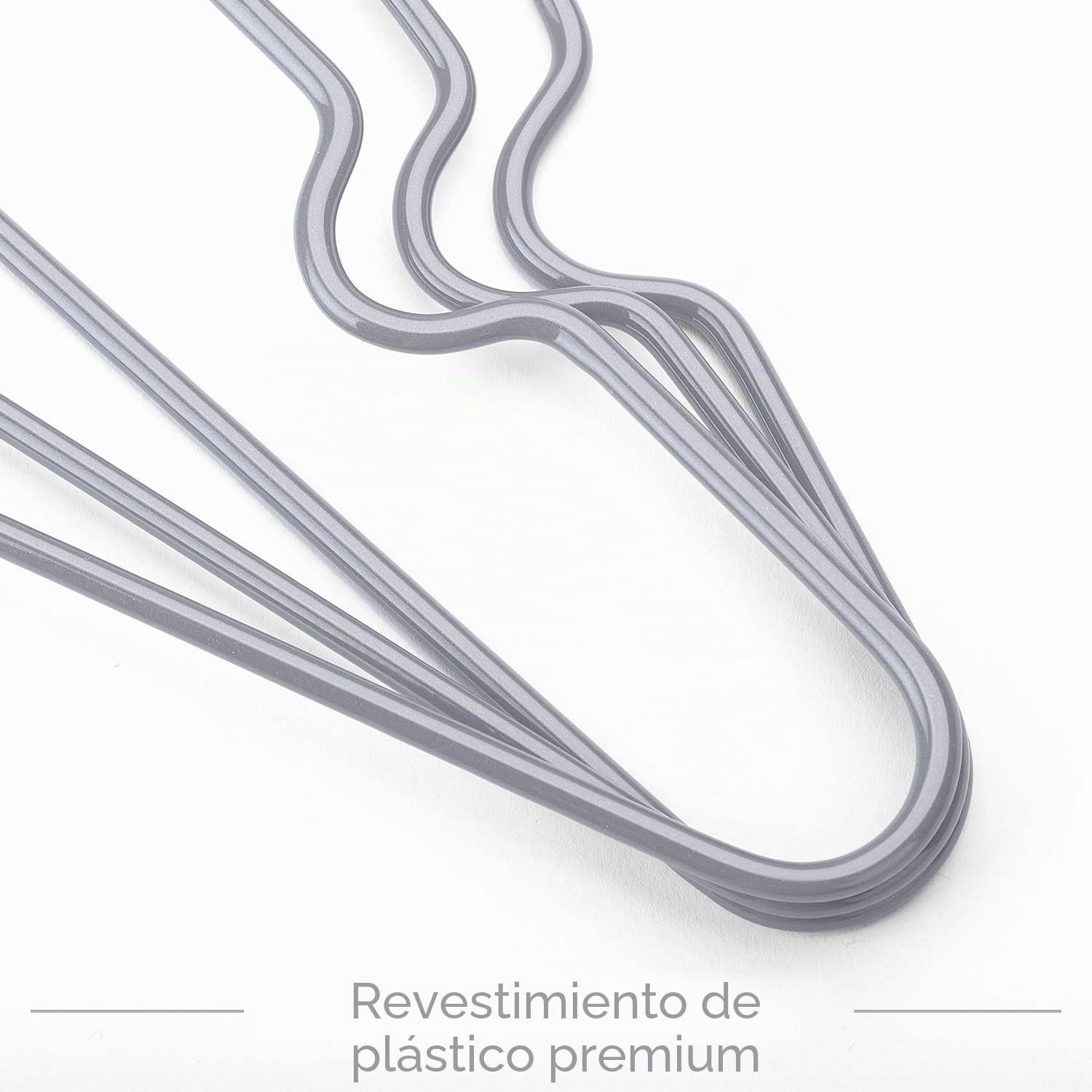 HOUSE DAY Perchas de Metal 40 Unidades, Antideslizantes para Ropa, Ahorra Espacio, para Abrigos, Camisas, Blusas, Vestidos, Tops, Recubrimiento de PVC, Color Gris