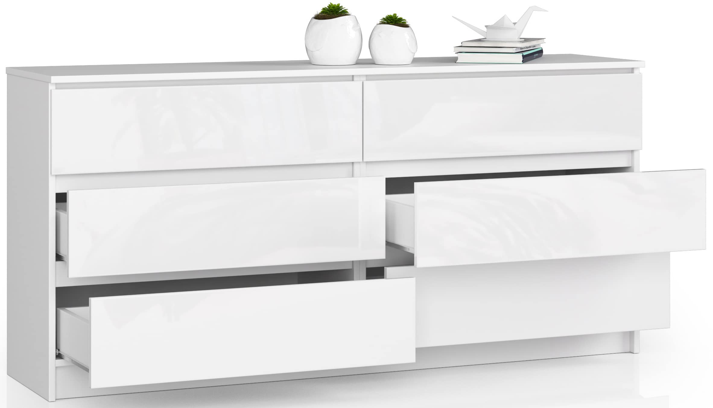 Cassettiera 10 Cassetti 160cm - Mobiletto Moderno Per Camera, Soggiorno, Armadio, Colore Wenge/Bianco