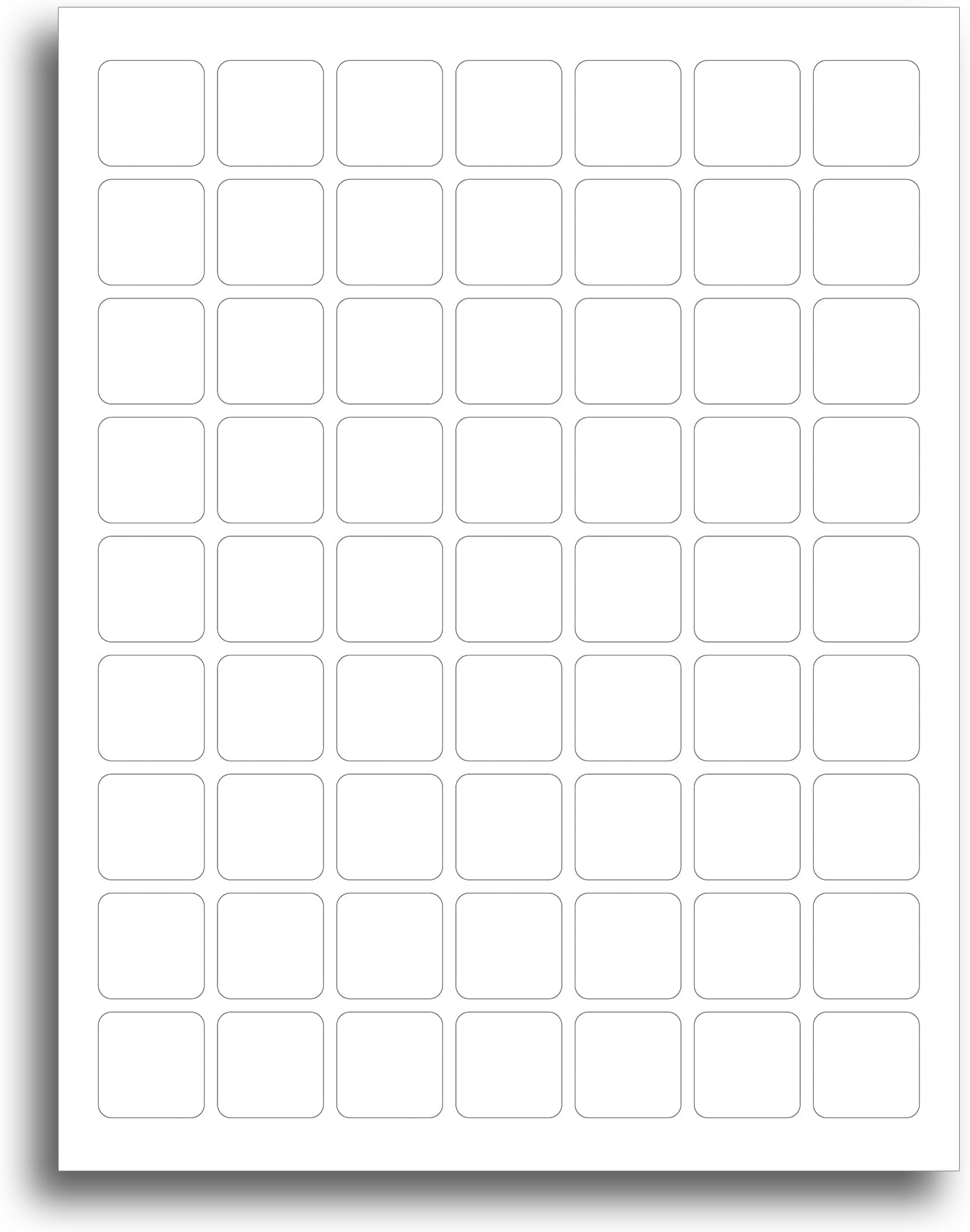 White Adhesive Square Labels, 1x1 Labels - 25 Sheets / 1575 Stickers - White Matte Finish Printable Square Stickers Sheets for Inkjet/Laser Printers