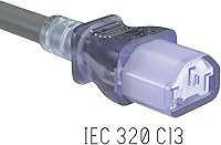 Vista 4 de Cable Leader Cable de alimentación de grado hospitalario NEMA 5-15P a IEC320 C13 de 6 pies, 14 AWG, 15A125V, SJT, cable de alimentación médica