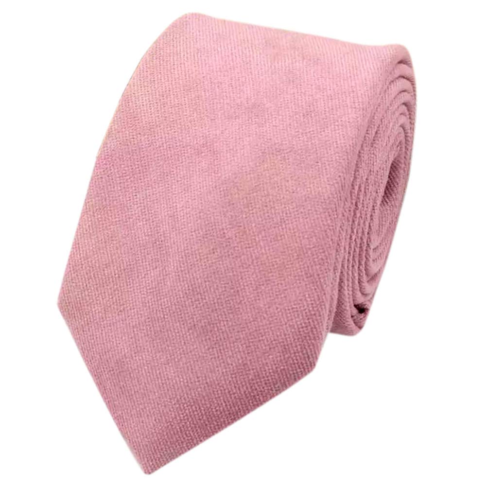 Db Dickie Bow Men's Dusty Rose Pink Luxury Cotton Blend Skinny Neck Tie (Dusty Rose Pink) - Suitable For Formalwear, Office, Weddings, Parties, Grooms & Grooms Outfits