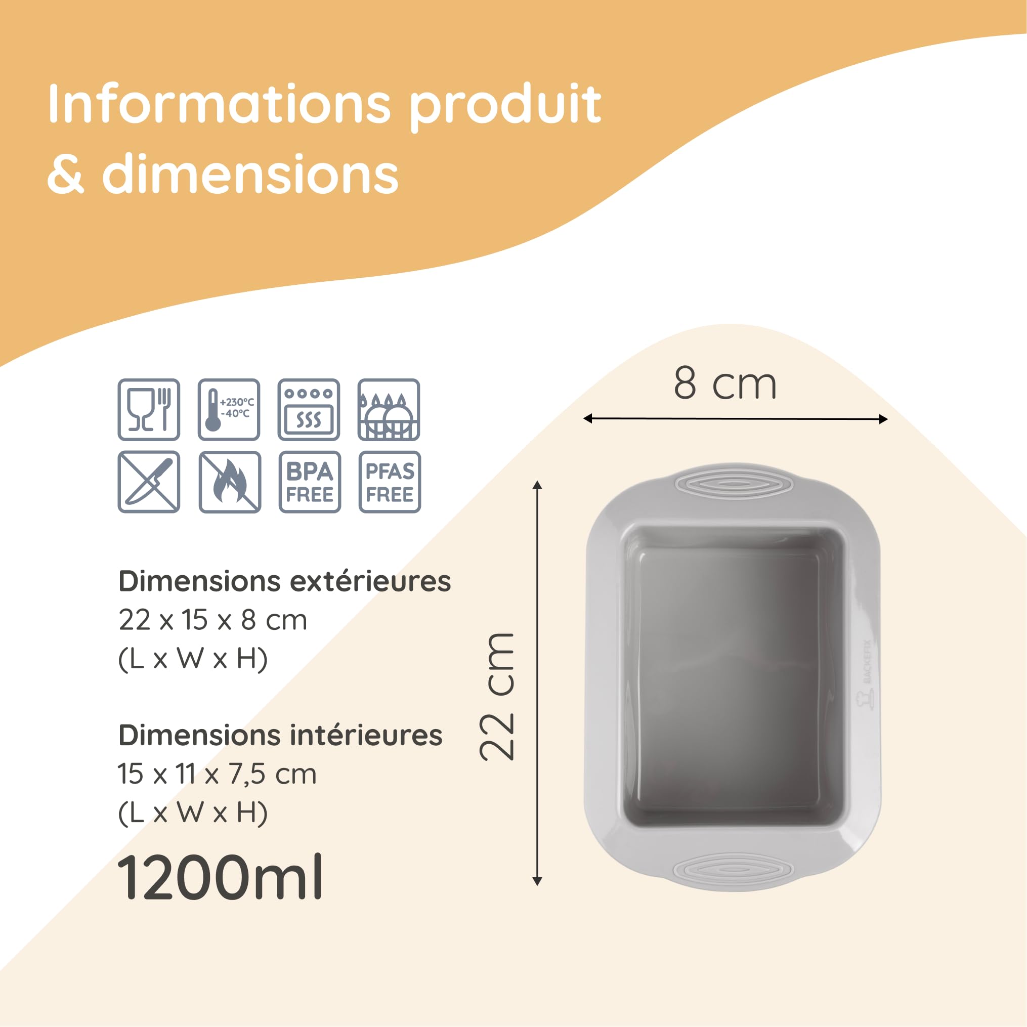 Backefix Moule à pain en silicone de 15 cm - Grand moule à pain original - Peut également être utilisé comme moule à gâteau Adapté à un usage alimentaire et respectueux de l'environnement