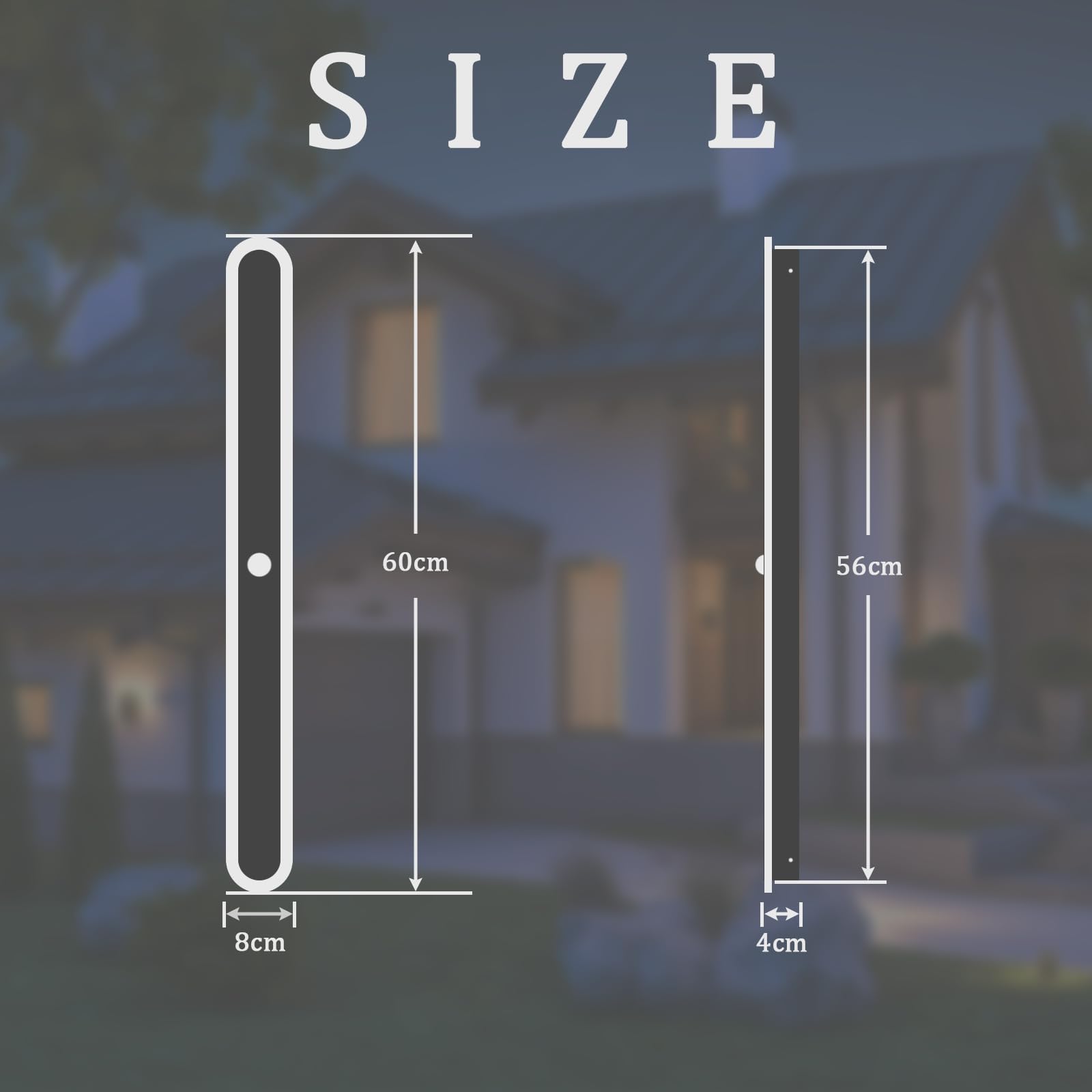 Lange Wandleuchte Aussen IP65 mit Bewegungsmelder, 4000K, 80cm/25W | Aussenlampe Villa Schwarz, Wasserdicht, Modern Außen Wandlampe für Porch