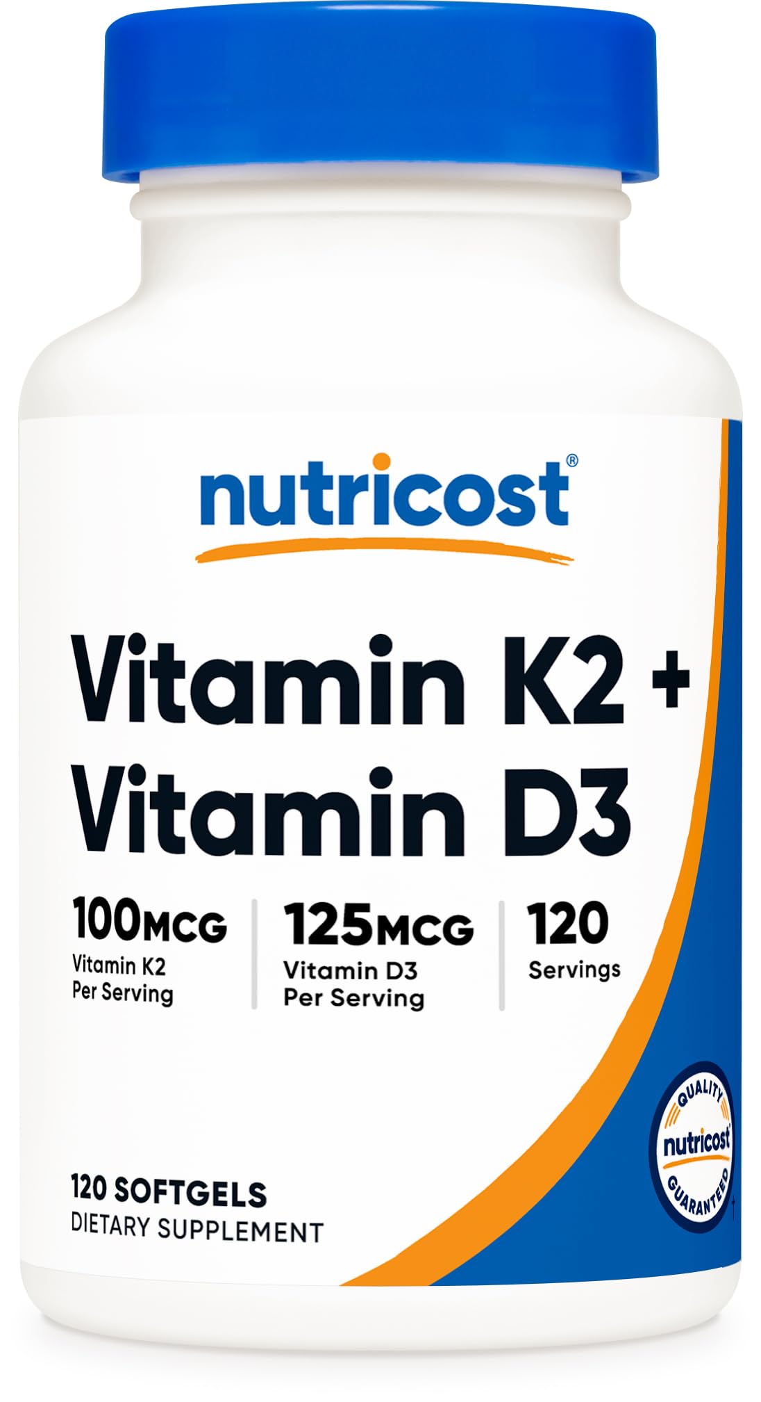 Nutricost Vitamin D3 + K2 (5000 IU D3 / 100mcg MK7)