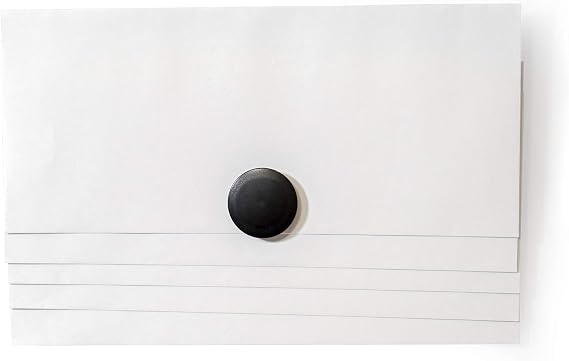 High Powered Magnets for Glass Dry-Erase Boards, Set of 5 Black