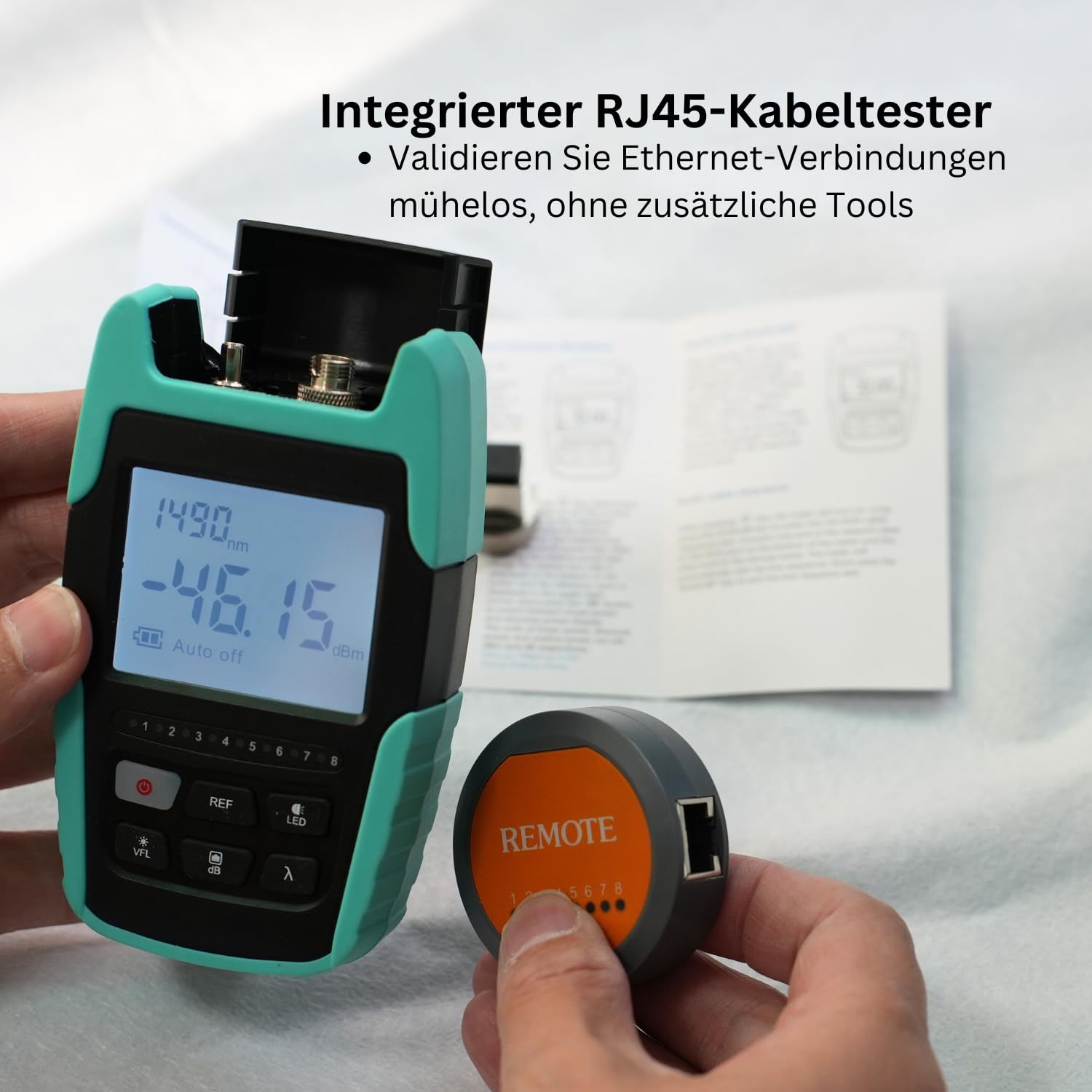 TM530 4 in 1 Optical Power Meter with VFL RJ45 LED Light LWL Optisches Leistungsmessgerät