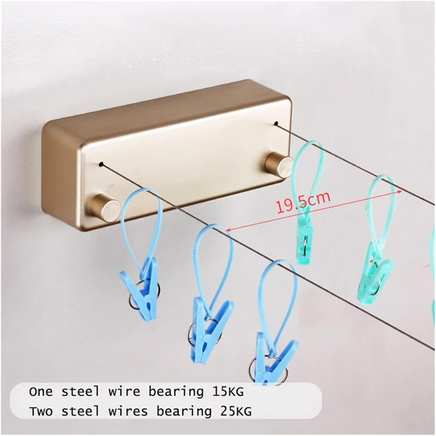 Home 4M Wire Invisible Wall Hanger Indoor Retractable Solid Clothesline Clothes(Green)