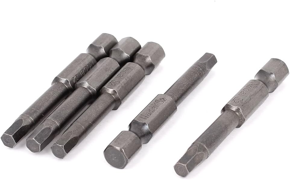 uxcell 50mm Length 1/4-inch Shank H4 Hexagon Magnetic Screwdriver Bits 5 Pcs