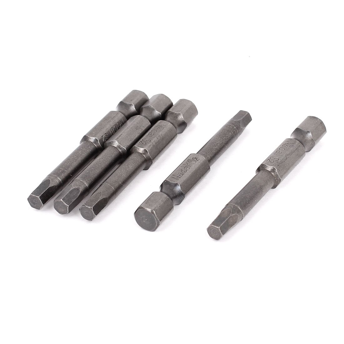Uxcell Gray Sourcingmap 50Mm Length 1/4-Inch Shank H4 Hexagon Magnetic Screwdriver Bits 5 Pcs