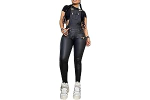 Alluring Women's Leather Overalls: Versatility Personified