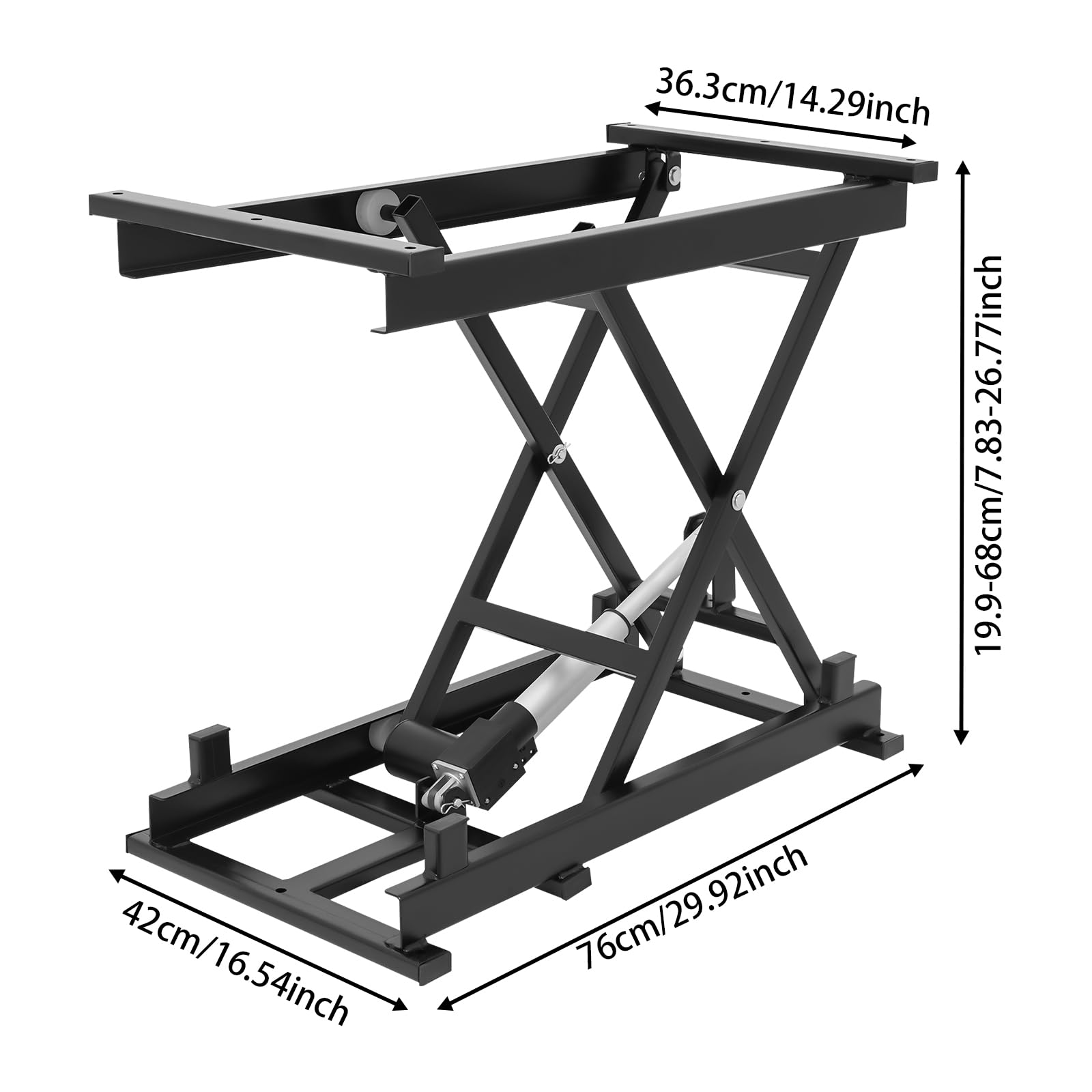 Electric Scissor Lift Table,350Lbs Capacity Single Scissor Lift Table with Remote Control, 7.68-26.77In Height Adjustable Lifting Platform,Lift Table for Material Handling and Transportation,Etc