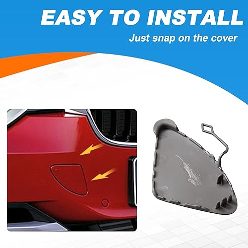 Miniatura 7 de CZShiYue Cubierta de gancho de remolque delantero para BMW F30 F31 3 Series 320i 328i 335i 2012 2013 2014 2015 51117293116 (negro, lado derecho del